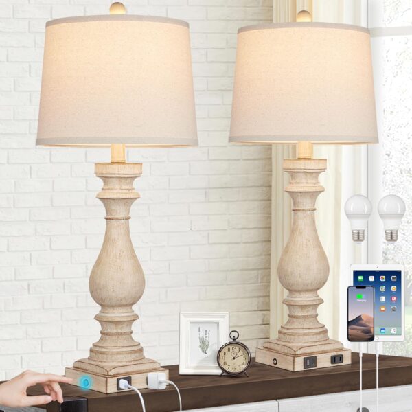 Cinkeda 29" Tall Table Lamp for Living Room Set of 2